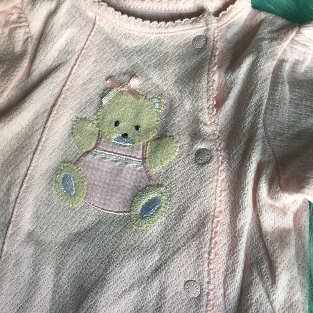 🆕 Little Me Pink Teddy Bear Footed Sleeper | Newborn | NWT - Picture 4 of 5